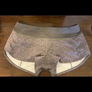 Grey lululemon speed shorts 2.5” inseam size 6